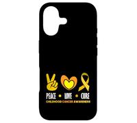 Peace Love Childhood Cancer Warriors Gold Ribbon Awareness Case for iPhone 17