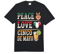 Peace Love Cinco de Mayo Proud Mexican Mom Beer Drinking Dad Comfort Colors Adult Heavyweight T-Shirt
