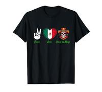 Peace, Love, Cinco De Mayo Skull - Mexican Fiesta Party Value Graphic T-Shirt
