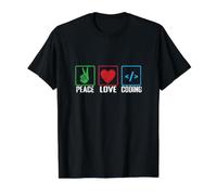 Peace Love Coding Value Graphic T-Shirt, Men, Black, L