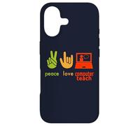 Peace Love Computer Teacher Funny Teaching Costume Case for iPhone 17
