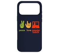 Peace Love Computer Teacher Funny Teaching Costume Case for iPhone 17 Pro Max