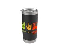 Peace Love Computer Teacher Funny Teaching Costume Stainless Steel Insulated Tumbler