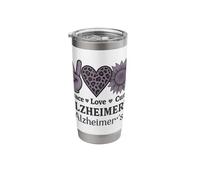 Peace Love Cure Alzheimer's Supporters Empathy Awareness Stainless Steel Insulated Tumbler