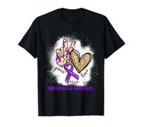 Peace Love Cure Bleached Fibromyalgia Awareness T-Shirt