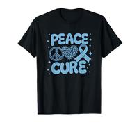 Peace Love Cure Blue Ribbon Awareness T-Shirt