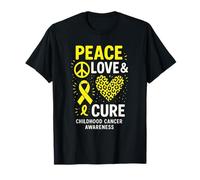 Peace Love & Cure - Childhood Cancer Awareness T-Shirt