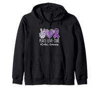 Peace Love Cure Crohn's Awareness - IBD Fighter Zip Hoodie