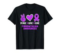Peace Love Cure Fibromyalgia Awareness Value Graphic T-Shirt