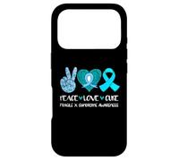 Peace Love Cure Fragile X Syndrome Awareness Teal Ribbon Case for iPhone 17 Pro
