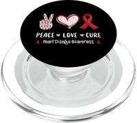 Peace Love cure heart disease awareness men women kids CHD PopSockets PopGrip for MagSafe