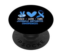 Peace Love Cure Juvenile Arthritis Awareness PopSockets Adhesive PopGrip