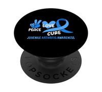 Peace Love Cure Juvenile Arthritis Awareness PopSockets Adhesive PopGrip