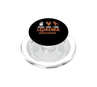 Peace Love Cure Leukemia Awareness Orange Ribbon Support PopSockets PopGrip for MagSafe