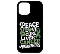 Peace Love Cure Liver Cancer Awareness Case for iPhone 12 Pro Max