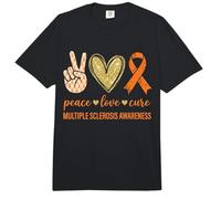Peace Love Cure Multiple Sclerosis Awareness Comfort Colors Adult Heavyweight T-Shirt
