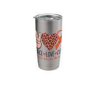 Peace Love Cure Multiple Sclerosis Awareness for Supporters Stainless Steel Insulated Tumbler