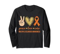 Peace Love Cure Multiple Sclerosis Awareness Long Sleeve T-Shirt
