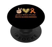Peace Love Cure Multiple Sclerosis Awareness PopSockets Adhesive PopGrip
