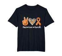 Peace Love Cure Multiple Sclerosis Awareness T-Shirt, Men's Big and Tall, Black, 3X Tall