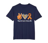 Peace Love Cure Multiple Sclerosis Awareness T-Shirt, Men's Big and Tall, Navy Blue, 2X Tall