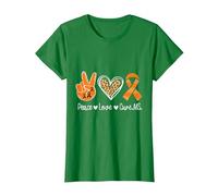 Peace Love Cure Multiple Sclerosis Awareness T-Shirt, Women, Kelly Green, X-Small