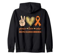 Peace Love Cure Multiple Sclerosis Awareness Zip Hoodie