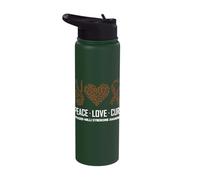 Peace Love Cure Prader Willi Syndrome Awareness Stainless Steel Insulated Water Bottle