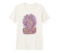 Peace Love Cure Purple Butterfly Groovy Peace Sign Lupus Premium T-Shirt
