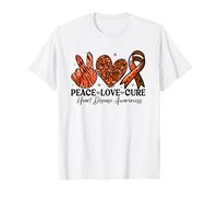 Peace Love Cure Red Ribbons Support Heart Disease Awareness T-Shirt