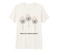 Peace Love Cure Sunflower Prader Willi Syndrome Awareness Premium T-Shirt