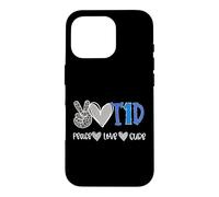 Peace Love Cure Type One Diabetes Awareness T1D Case for iPhone 16 Pro