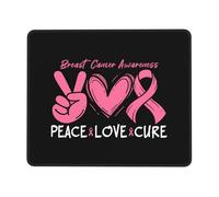 Peace Love Curing Breast Cancer Awareness Mouse Pad Smooth Mousepad Soft Mouse Mat For Laptop Work Home 25X30Cm