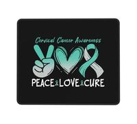 Peace Love Curing Cervical Cancer Awareness Mouse Pads Stitched Edge Mousepads Smooth Mouse Pad For Laptop Home Pc 25X30Cm