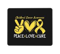 Peace Love Curing Childhood Cancer Awareness Mouse Pad Smooth Mousepad Soft Mouse Pads For Laptop Pc Computer 25X30Cm