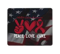 Peace Love Curing Multiple Cancer Awareness Mouse Pad Stitched Edge Mousepad Portable Mouse Pads For Home Work Office 25X30Cm