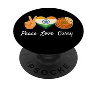 Peace Love Curry Indian Food Lover PopSockets Adhesive PopGrip
