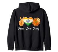 Peace Love Curry Indian Food Lover Zip Hoodie