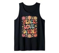 Peace Love Diving 60s 70s Hippie Retro Diver Tank Top