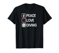 Peace Love Diving Funny Scuba Diver Free Diving T-Shirt