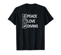 Peace Love Diving Funny Scuba Diver Free Diving T-Shirt