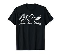 Peace Love Diving Funny Scuba Diver Free Diving T-Shirt