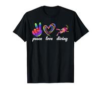 Peace Love Diving Tie Dye Scuba Diver Free Diving T-Shirt