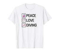 Peace Love Diving Tie Dye Scuba Diver Free Diving T-Shirt
