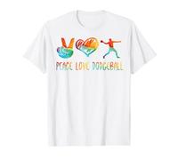 Peace Love Dodgeball Coach Dodge Ball Player Gaga Ball Value Graphic T-Shirt