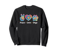 Peace Love Dogs Dog Lover Cute Paw Tie Dye Sweatshirt
