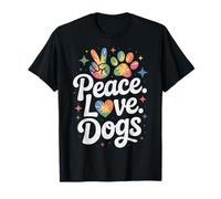 Peace Love Dogs Tie Dye Dog Lover Rescue Puppy T-Shirt