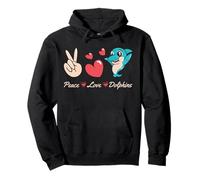 Peace Love Dolphins Fun Ocean Vibes Pullover Hoodie