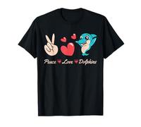 Peace Love Dolphins Fun Ocean Vibes T-Shirt