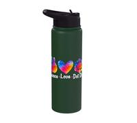 Peace Love Dot Day Vibrant Colors Celebration Stainless Steel Insulated Water Bottle